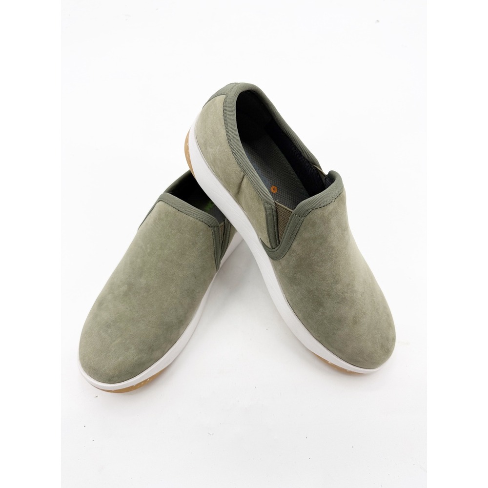 Bogs Kicker Slip On Leather Sage Green Waterproof Sneakers Womens 7.5 72774-305